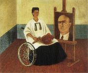 Frida Kahlo The artist and Doc. oil painting